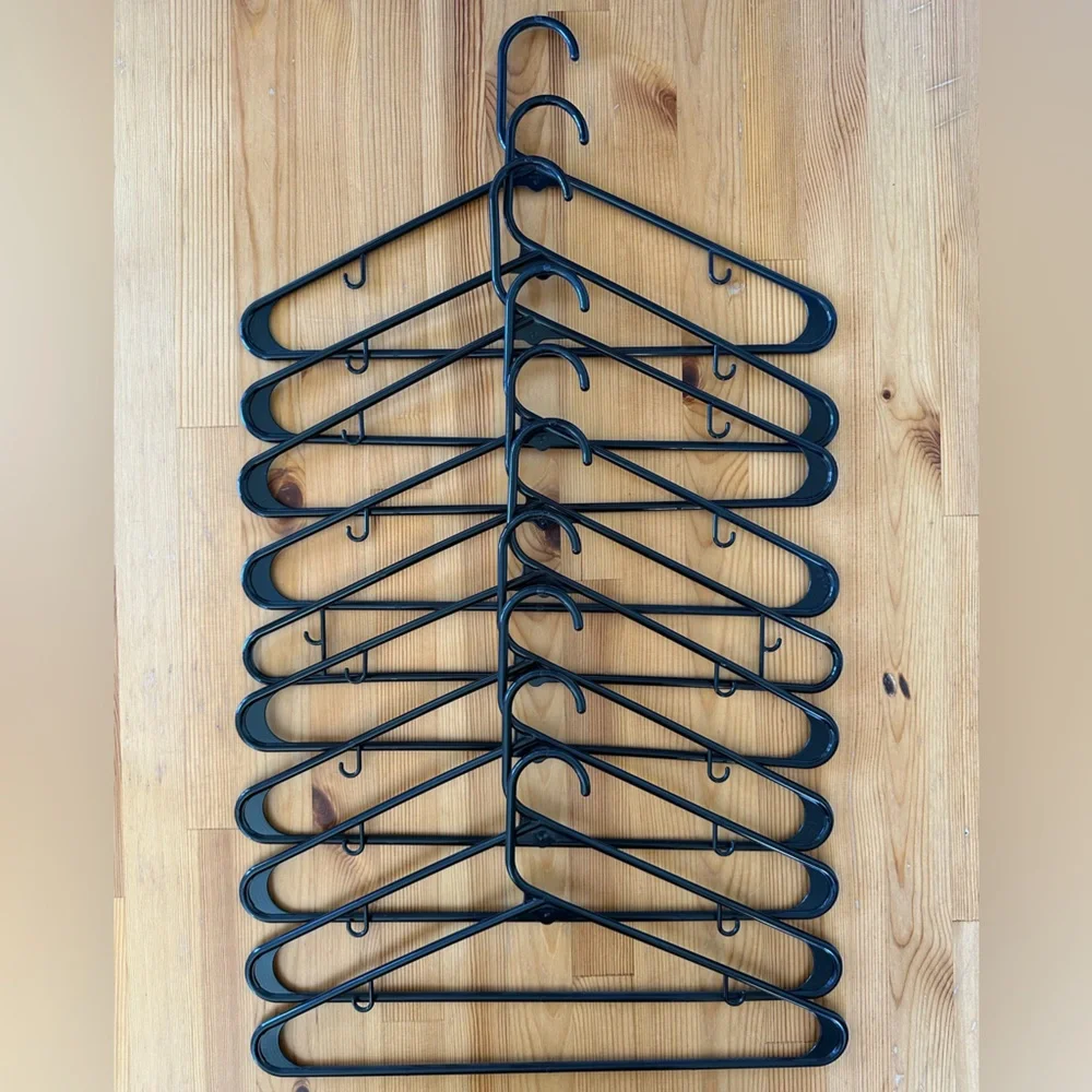 NWOT Black Plastic Hangers Set (10)